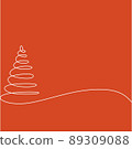 Christmas pine fir tree line art. Continuous one line drawing. Vector illustration minimalistic design. 2023 year, Christmas and New Year, Christmas tree type concept, New Year. 89309088