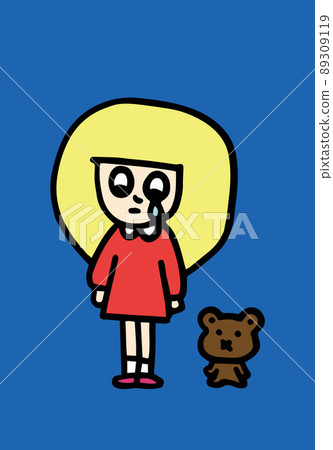 在熊旁邊哭的女孩 89309119