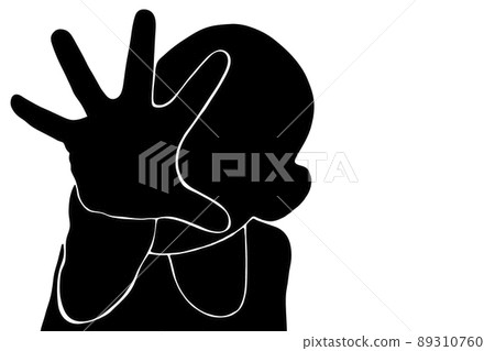 stop child abuse and bullying concept - silhouette of a boy stretching his palm forward stop child abuse and bullying concept - silhouette of a boy stretching his palm forward 89310760