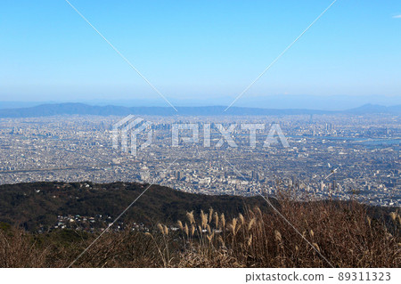 從六甲山頂眺望阪神館、大阪中部、生駒山地、二條山等 89311323