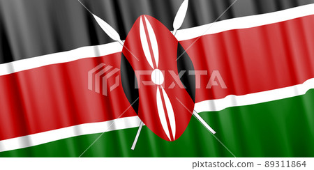 Wavy vector flag of Kenya - Stock Illustration [89311864] - PIXTA