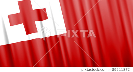 Wavy vector flag of Tonga 89311872