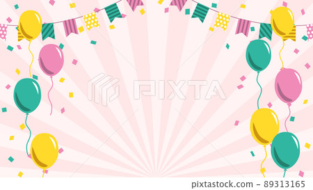 Celebration with colorful balloons and garland as a motif Background image of celebration with colorful balloons and garland as a motif 89313165