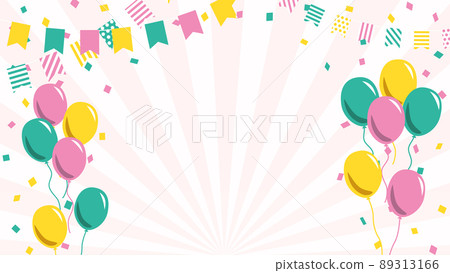 Colorful balloons and garland motif colorful balloons and garland motif celebration celebration background image 89313166