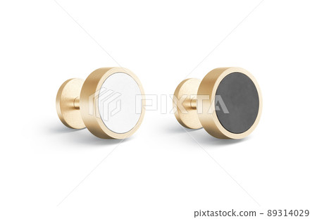 Blank black and white round gold cufflinks stud mockup lying Blank black and white round gold cufflinks stud mockup lying 89314029