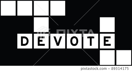 Alphabet letter in word devote on crossword puzzle background 89314175