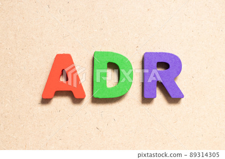 Color alphabet letter in word ADR (Abbreviation of adverse drug reaction) on wood background Color alphabet letter in word ADR (Abbreviation of adverse drug reaction) on wood background 89314305
