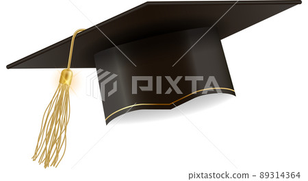 Graduation black cup isolated cut out 89314364