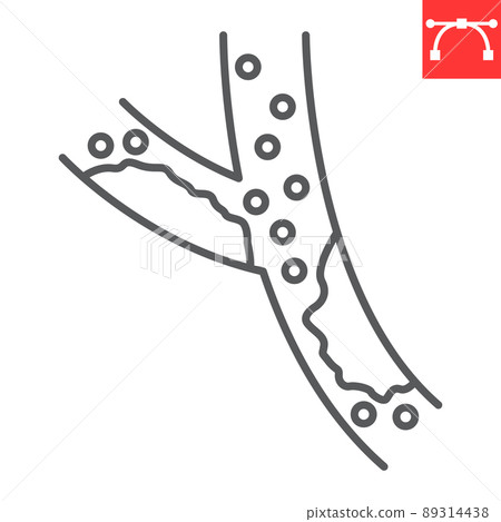 Blood vessel line icon, cholesterol and vein, blood vessel vector icon, vector graphics, editable stroke outline sign, eps 10. Blood vessel line icon, cholesterol and vein, blood vessel vector icon, vector graphics, editable stroke outline sign, eps 10. 89314438