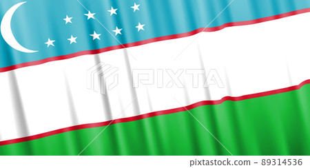 Wavy vector flag of Uzbekistan 89314536