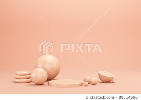 3d render, geometric shapes on monochrome background 89314680