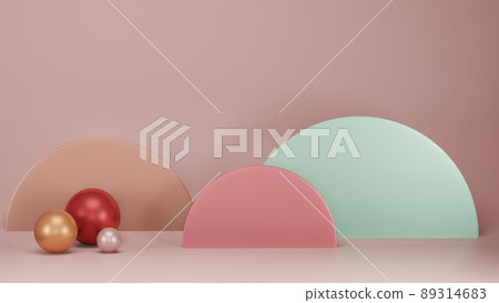 3d render, multicolored geometric shapes, empty space for text 89314683