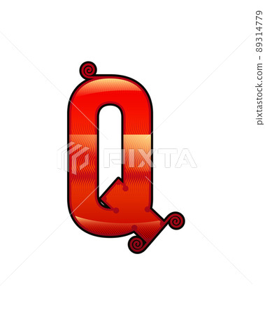 Decorative orange red vintage letter. Decorative orange red vintage letter. 89314779