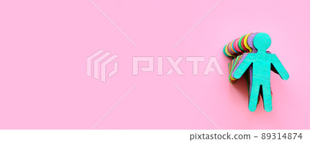 Colored figurines and empty space. Diversity abstract idea. Colored figurines and empty space. Diversity abstract idea. 89314874
