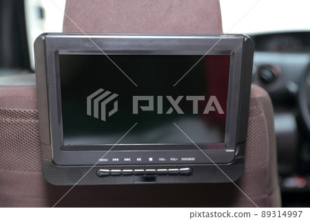 Headrest monitor attached to the rear seat in the car 89314997