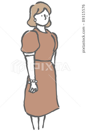 婚禮儀式場合衣服插圖婦女 89315576