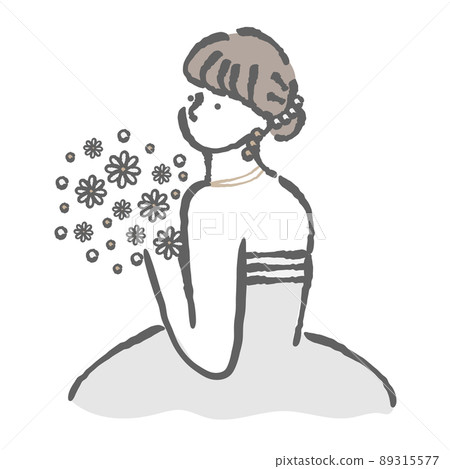 婚紗後視圖插圖女人 89315577