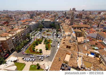 View of old town of Valencia from the tower Miguelete of Valencia Cathedral, Spain View of old town of Valencia from the tower Miguelete of Valencia Cathedral, Spain 89315816