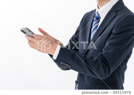 商人智能手機在手的智能手機 89315979