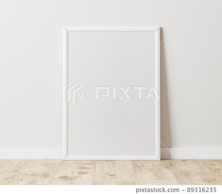 Blank Vertical white frame on wooden floor with white wall, 3:4 ratio, 30x40 cm, 18x24 inches, poster frame mock up, 3d rendering Blank Vertical white frame on wooden floor with white wall, 3:4 ratio, 30x40 cm, 18x24 inches, poster frame mock up, 3d rendering 89316235