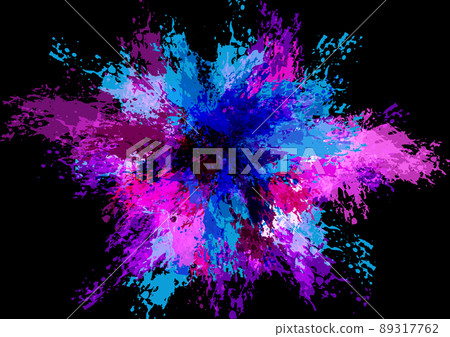 Abstract vector splash and paint color on black color background . Paint splash color. Vector illustration design background. 89317762