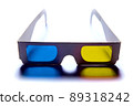 3d anaglyph glasses with blue and yellow glasses 89318242