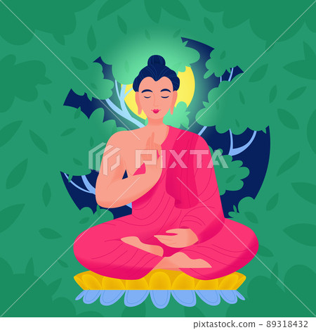 Ancient Indian Hindu God Buddha Composition 89318432