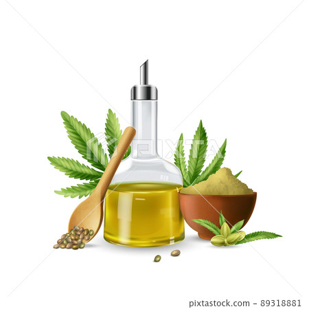 Realistic Cannabis Colored Composition 89318881