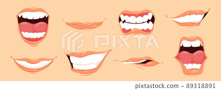 Man Mouth Cartoon Set 89318891