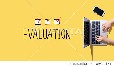 Evaluation with person working with laptop Evaluation with person working with laptop 89320164