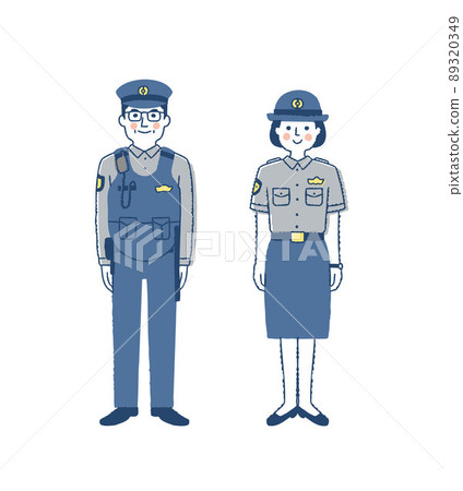 Two men and women police officers Two men and women police officers 89320349