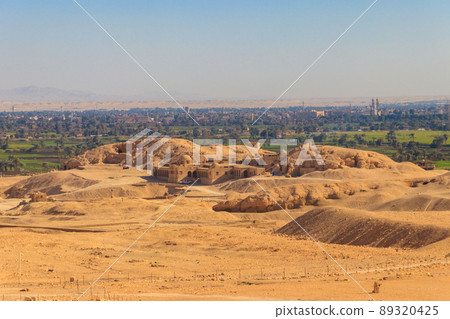 Archaeological site near the temple of Hatshepsut in Deir el-Bahri. Excavations of ancient Egypt on the West Bank of the Nile near Luxor (ancient Thebes) in Egypt 89320425