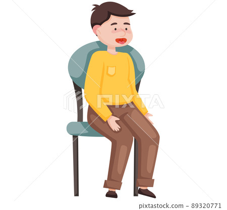 Sore throat or pain. Boy at consultation with pediatrician sits on chair with his mouth open Sore throat or pain. Boy at consultation with pediatrician sits on chair with his mouth open 89320771