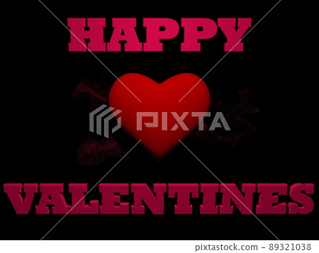 Happy valentines concept on black background 89321038