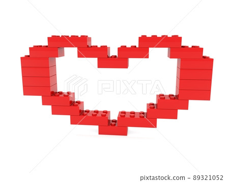 Abstract heart of red toy bricks 89321052