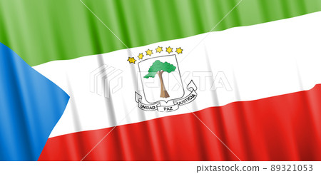 Wavy vector flag of Equatorial Guinea 89321053