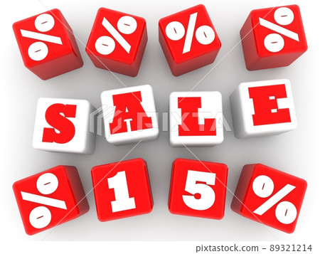 Sale 15% concept on toy blocks between percent... - Stock Illustration ...