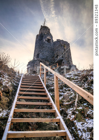 Medieval castle Starhrad in northwets of Slovakia. 89321348