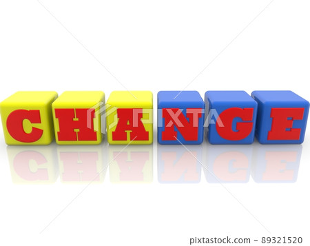 CHANGE concept from toy blocks in the national colors of Ukraine 89321520