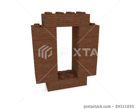 Letter O from a brick-textured toy block Letter O from a brick-textured toy block 89321850
