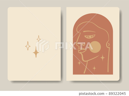 Cover design with mystic man face. Colorful artistic background 89322045