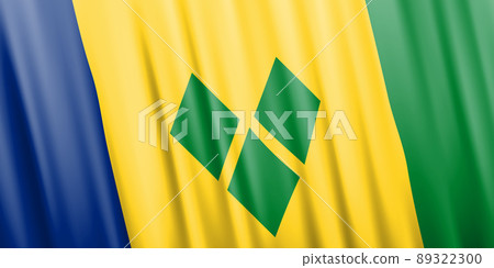 Wavy vector flag of Saint Vincent and the Grenadines Wavy vector flag of Saint Vincent and the Grenadines 89322300