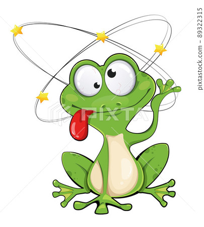 Frog cartoon character. Funny frog 89322315