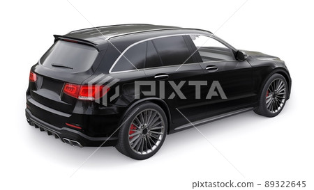 An expensive, ultra-fast sports SUV car for exciting driving in the city, on the highway and on the race track. 3D model of a black car on a white isolated background. 3d rendering. An expensive, ultra-fast sports SUV car for exciting driving in the city, on the highway and on the race track. 3D model of a black car on a white isolated background. 3d rendering. 89322645