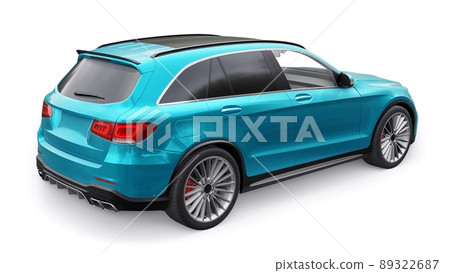 An expensive, ultra-fast sports SUV car for exciting driving in the city, on the highway and on the race track. 3D model of a blue car on a white isolated background. 3d rendering. An expensive, ultra-fast sports SUV car for exciting driving in the city, on the highway and on the race track. 3D model of a blue car on a white isolated background. 3d rendering. 89322687