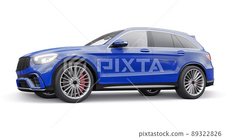 An expensive, ultra-fast sports SUV car for exciting driving in the city, on the highway and on the race track. 3D model of a blue car on a white isolated background. 3d rendering. An expensive, ultra-fast sports SUV car for exciting driving in the city, on the highway and on the race track. 3D model of a blue car on a white isolated background. 3d rendering. 89322826