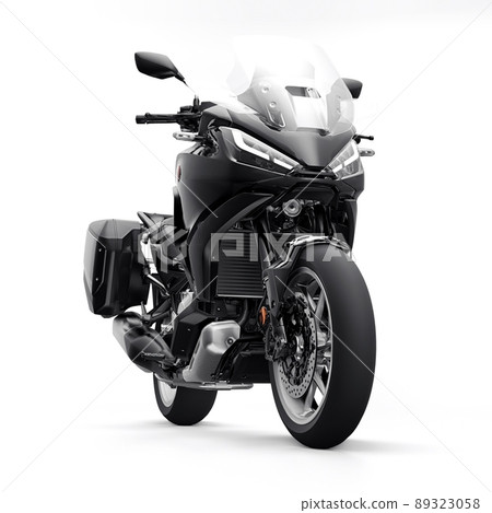 Tokyo, Japan. April 29, 2022: Honda NT1100. A black motorcycle on a white isolated background. 3d illustration 89323058