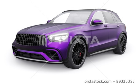 An expensive, ultra-fast sports SUV car for exciting driving in the city, on the highway and on the race track. 3D model of a purple car on a white isolated background. 3d rendering. An expensive, ultra-fast sports SUV car for exciting driving in the city, on the highway and on the race track. 3D model of a purple car on a white isolated background. 3d rendering. 89323353
