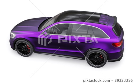 An expensive, ultra-fast sports SUV car for exciting driving in the city, on the highway and on the race track. 3D model of a purple car on a white isolated background. 3d rendering. An expensive, ultra-fast sports SUV car for exciting driving in the city, on the highway and on the race track. 3D model of a purple car on a white isolated background. 3d rendering. 89323356