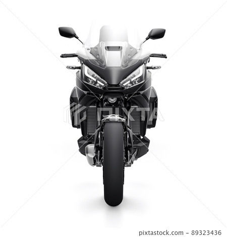 Tokyo, Japan. April 29, 2022: Honda NT1100. A black motorcycle on a white isolated background. 3d illustration 89323436